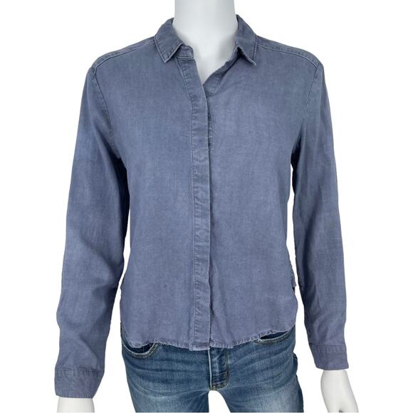 Cloth & Stone Women’s Chambray Blue Button-Down Shirt Size Petite XS - Picture 1 of 5